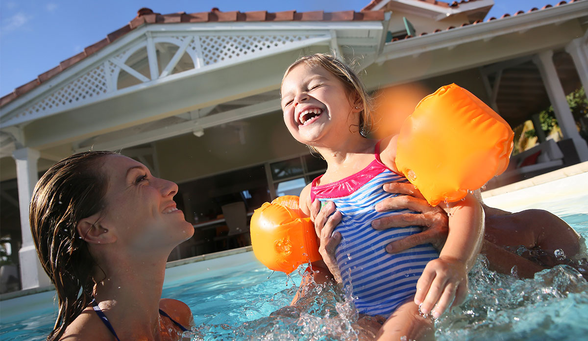 Mother and daughter enjoying an Ocean Beds Florida villa